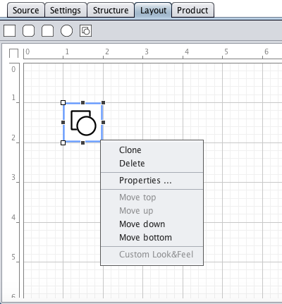 The image shape with its context menu