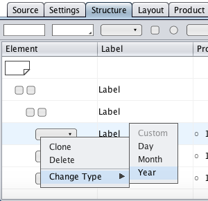 Changing the select types to date types turns the nested group into date group