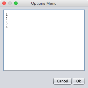 The options menu of the initial custom select component
