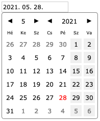 A HTML form Hungarian datepicker