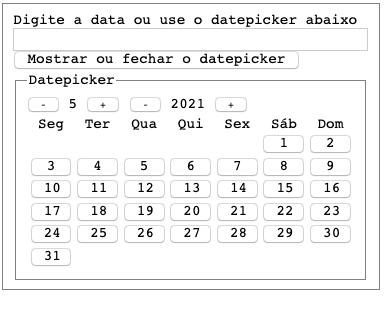 A HTML form Portuguese accessible datepicker