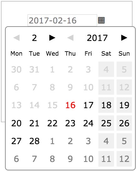 HTML form with responsive datepicker in a smaller window
