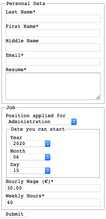 The accessible job application form