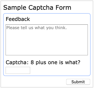 The captcha sample form