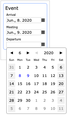 Using the datepicker to enter the departure date.