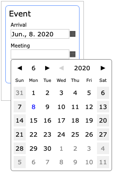 Using the datepicker to enter the meeting date.