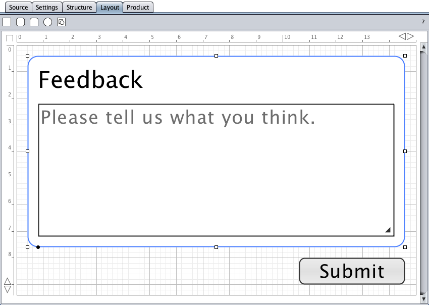 Adding a round-corners rectangle to group label and control of the feedback textarea