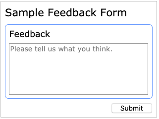 The feedback sample form